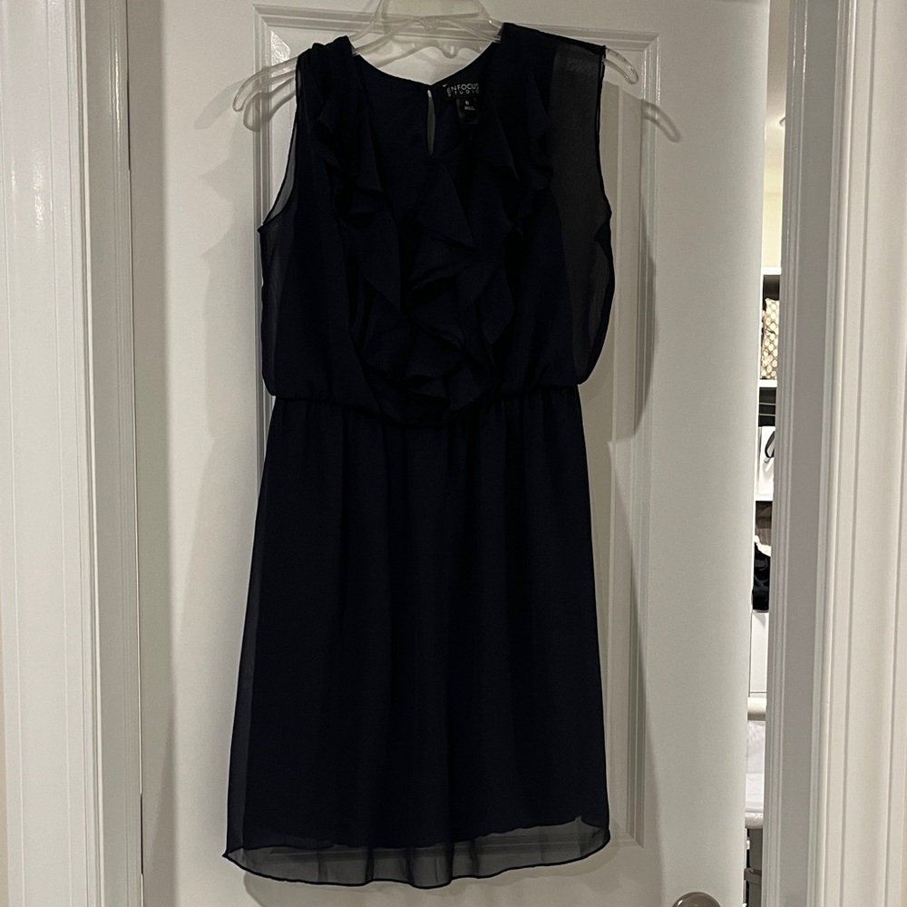 Navy Ruffle Dress